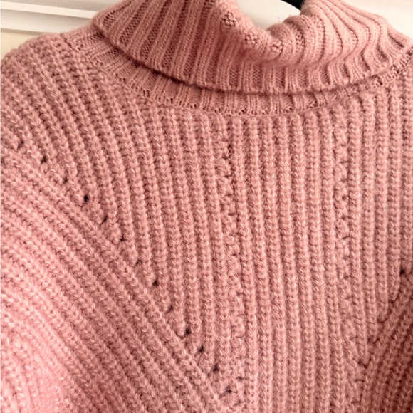 Varley Pointelle Turtleneck Sweater - Dusty Rose - Picture 5 of 8